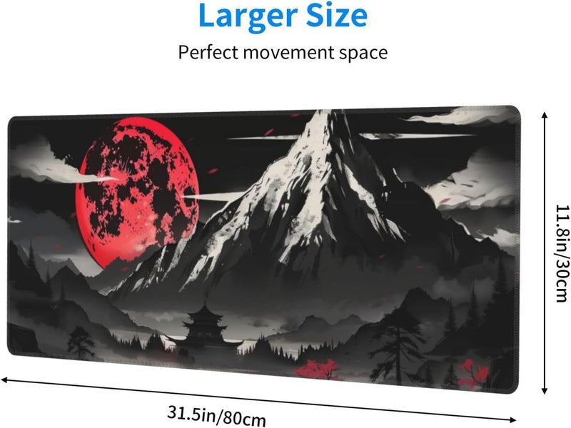 Brecoy Extended Gaming Mouse Pad, Large Desk Mat XL Anime Mouse Pad Waterproof with Stitched Edges, Non-Slip Desktop Pad for Home and Office, Level Up Your 31.5x11.8 Inch (Snow Mountain) - Image 2